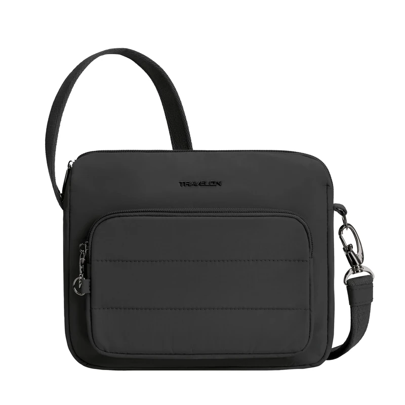Travelon Anti-Theft Roam East/West Crossbody, Black, 10.25”W X 8”H X 2.5”D - Image 1