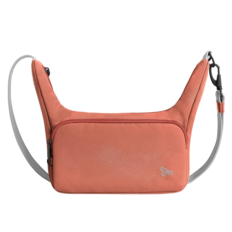 Travelon Anti-Theft The Voyages East/West Crossbody, Terracotta, 9.75" W x 6" H (center) x 10" H (wing) x 4.75" D