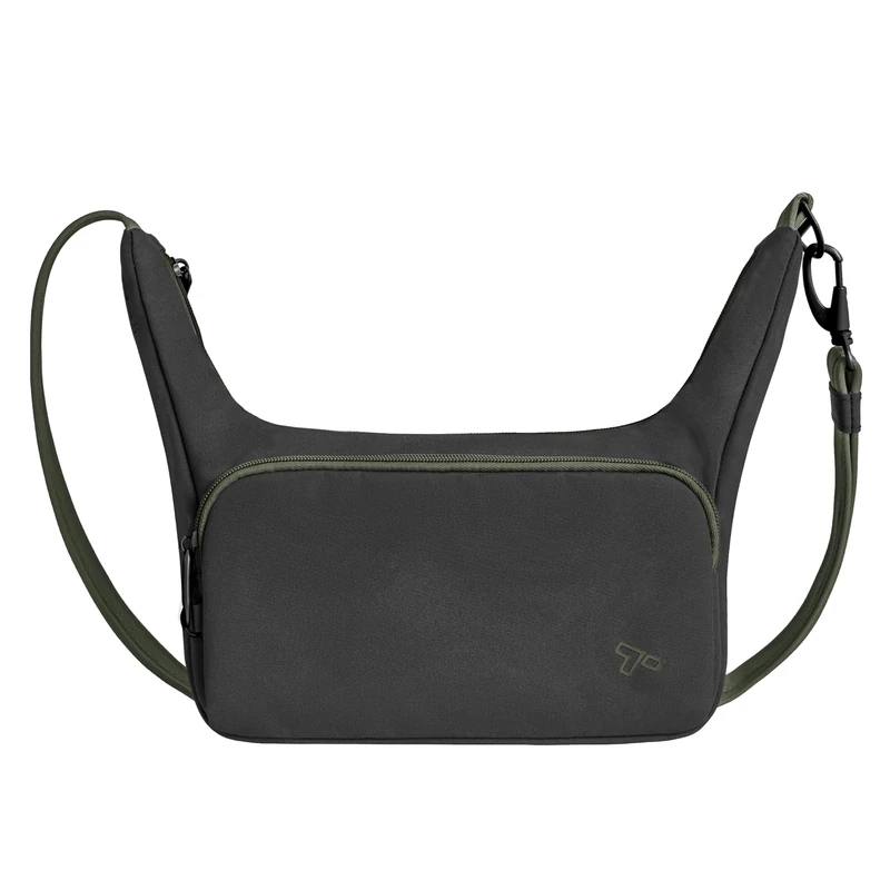 Travelon Anti-Theft The Voyages East/West Crossbody, Black, 9.75" W x 6" H (center) x 10" H (wing) x 4.75" D