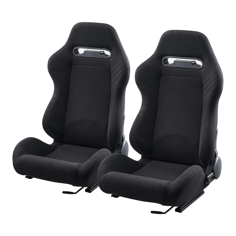 VEVOR Racing Seat, 2 Set, Adjustable Racing Cockpit with Wide Angle Reclining & High-Resilience Foam, Comfortable Racing Chair with Polyester Fabric & Q235B Slider, Fit for Racing Cars & Go-Karts