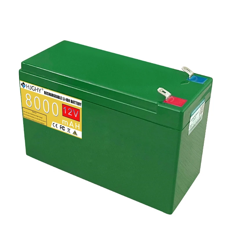 HJGHY 12V 6Ah 8Ah 10Ah 12Ah 15Ah 20Ah Rechargeable Electric Sprayer Lithium Li-ion Spare Battery Pack for Solar Light Backup Spraying Machine Energy Storage Battery,12,8Ah