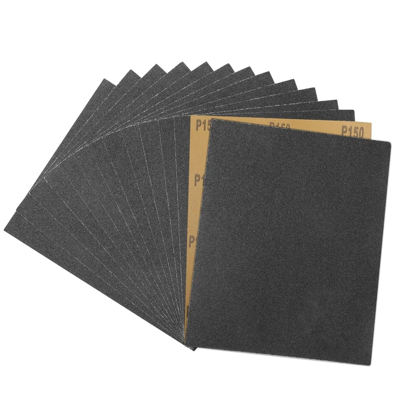 STEBRUAM 15 Sheets Sandpaper 150 Grits Wet and Dry Polishing for Cars Metals Walls Wood Furniture,Sand Paper 9x11 Inch