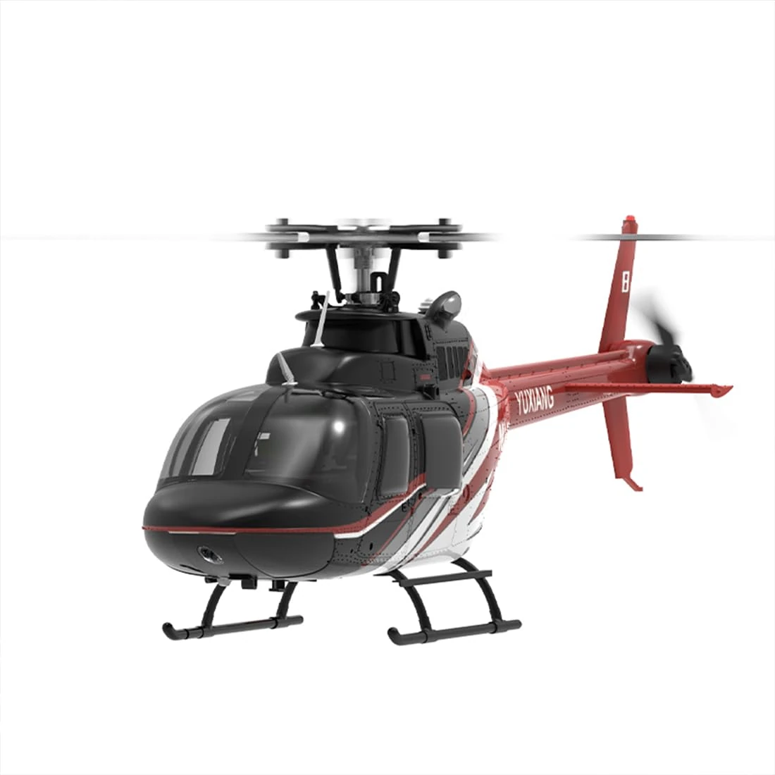 BuildCubes F08 1/27 206 RC Helicopter, 2.4G 6CH RC Helicopter Outdoor Indoor, Hobby RC Planes Brushless Direct Drive 3D/6G Flybarless, RC Military Aircraft Gifts -RTF