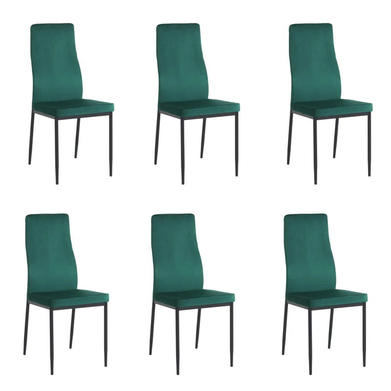 Tomasucci Wink Design Set of 6 Chair Velvet Effect Boston Green - Image 1