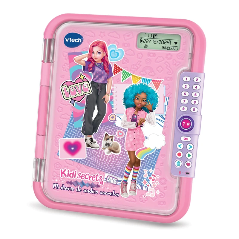 VTech - KidiSecrets 365 My Secret Audio Diary, 365 Voice Notes, Secret Code, Customisable, Includes Notebook and Marker Pen, Gift for Children +5 Year, ESP Version