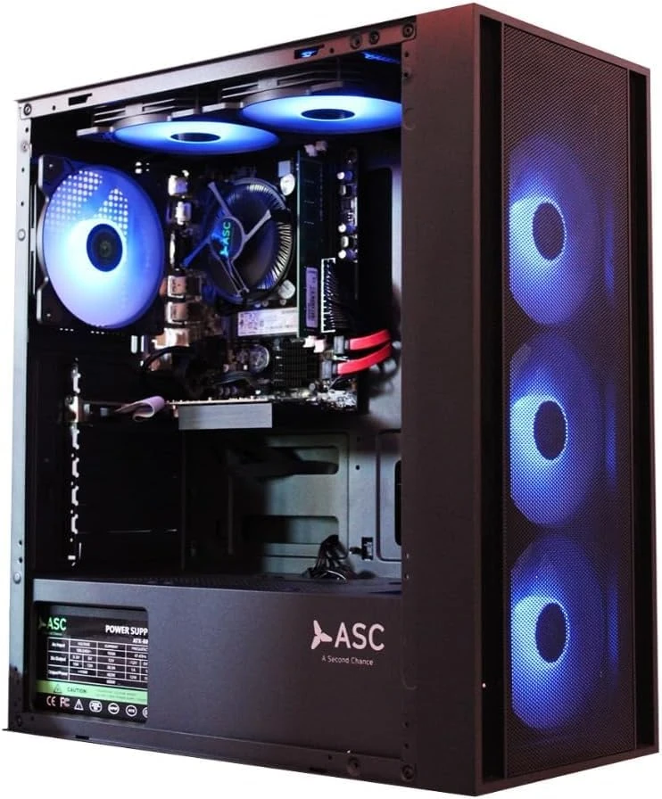 ASC Intel Core i7 Gaming Tower • GT730 2GB Graphics Card • 16GB RAM • 256GB SSD+1TB HDD • 500W 80+ PSU • Black 6 Fan RGB Gaming Case • WIFI • Windows 11