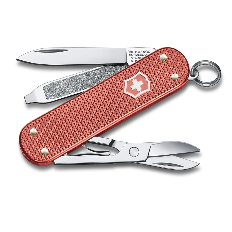 Victorinox Swiss Army Knife Small Classic SD Alox Limited Edition 2025, Multitool, Swiss Army Knife, 5 Functions, Blade, Scissors, Red