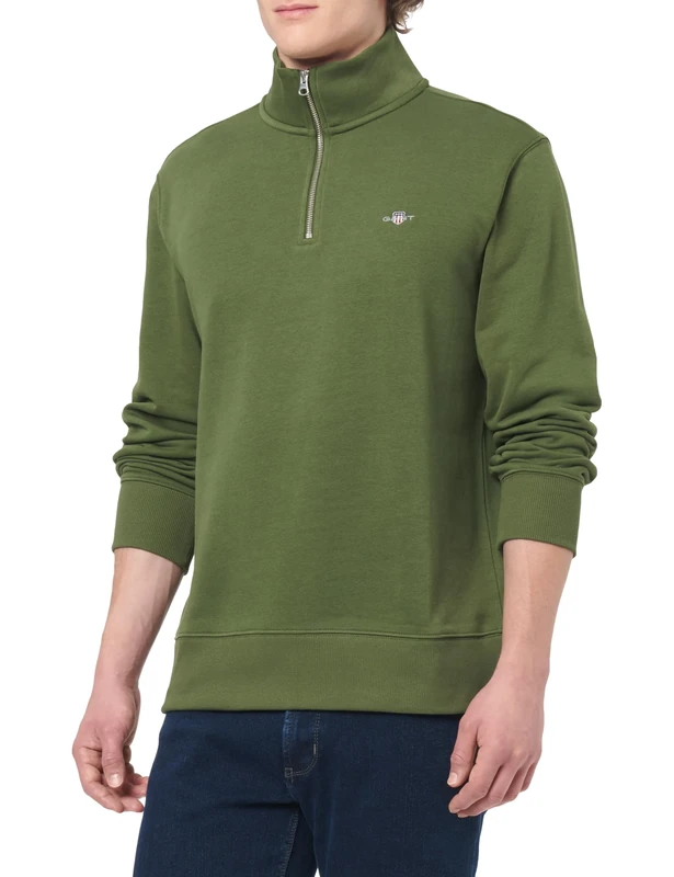 GANT Reg Shield Half Zip Sweat Tracksuit Top, Country Green, S Men's, Country Green, S