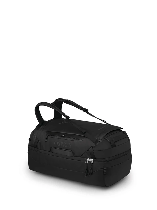 Osprey Transporter Squffel - Durable, Square Split Travel Duffel Bag, Raven Black, 70l