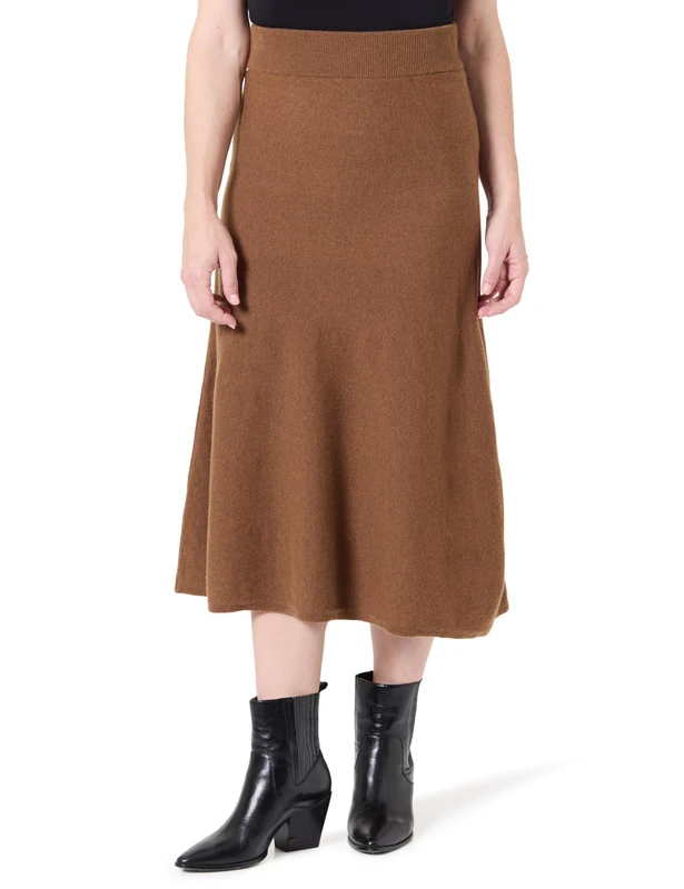 Gant Women's Superfine Lambswool Skirt, Warm Khaki, 3XL - Image 1