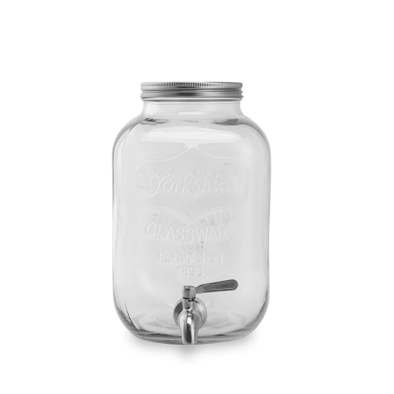 ECHTWERK Retro 5L Glass Drinks Dispenser with Airtight Tap and Metal Lid, Perfect for Parties, Buffets and Celebrations.