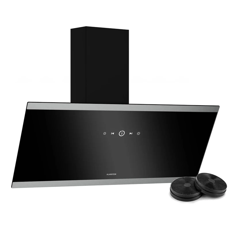 Klarstein FlashLine 90cm Angled Hood - Touch Screen, 524 m3/h, A++
