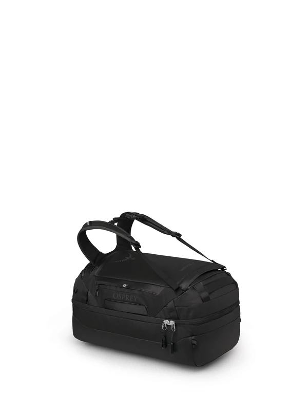Osprey Transporter 44L Squffel - Durable, Square Split Travel Duffel Bag, Raven Black, Raven Black/Black, Square Split Travel Duffel Bag