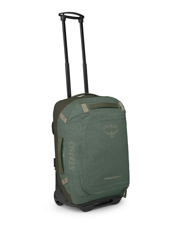 Osprey Transporter 40L Wheeled Travel Duffel Bag, Pine Leaf, Pine Leaf/Earl Grey, Wheeled Duffel Bag