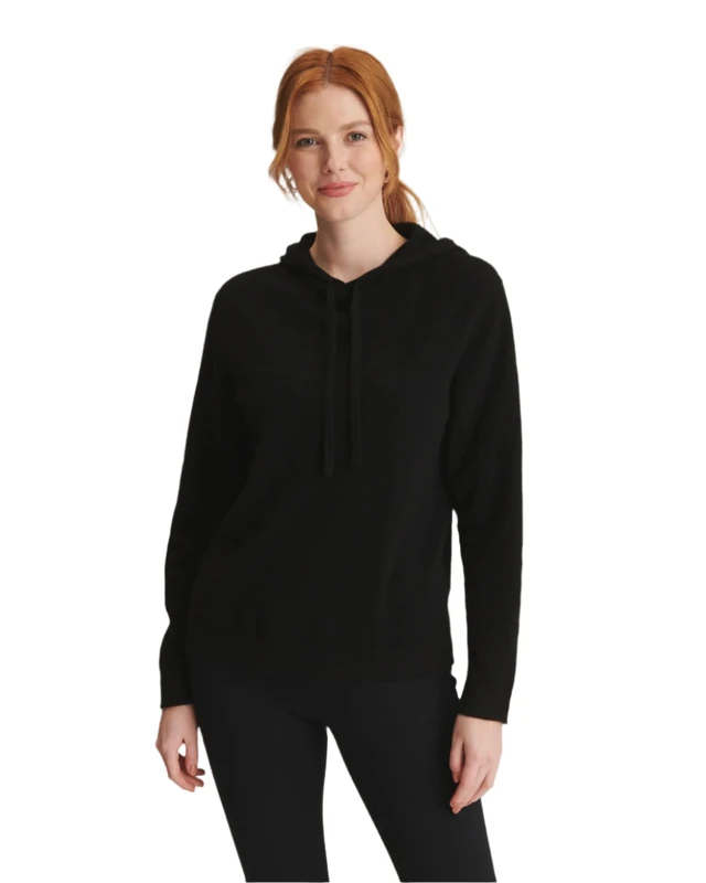 NAADAM Women's The Off-Duty Cashmere Hoodie, Black, 1x