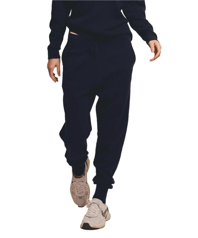 NAADAM Women's The Off-Duty Cashmere Jogger, Navy, M