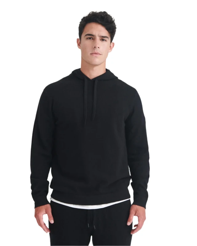 NAADAM Men's The Off-Duty Cashmere Hoodie, Black, XS