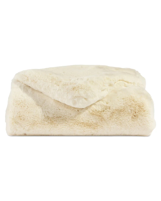 Cozy Earth Cuddle Blanket - Faux Fur Ultra-Soft Luxury Throw Blanket - Thick & Cozy Oversized Design for Lounging or Sharing - Machine Washable - Throw 60" x 50" Crème