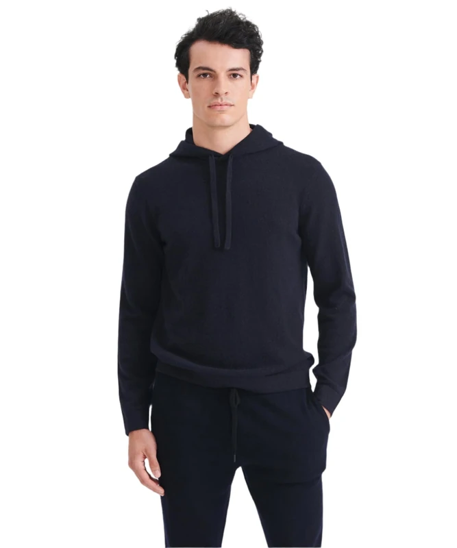 NAADAM Men's The Off-Duty Cashmere Hoodie - Navy, Large