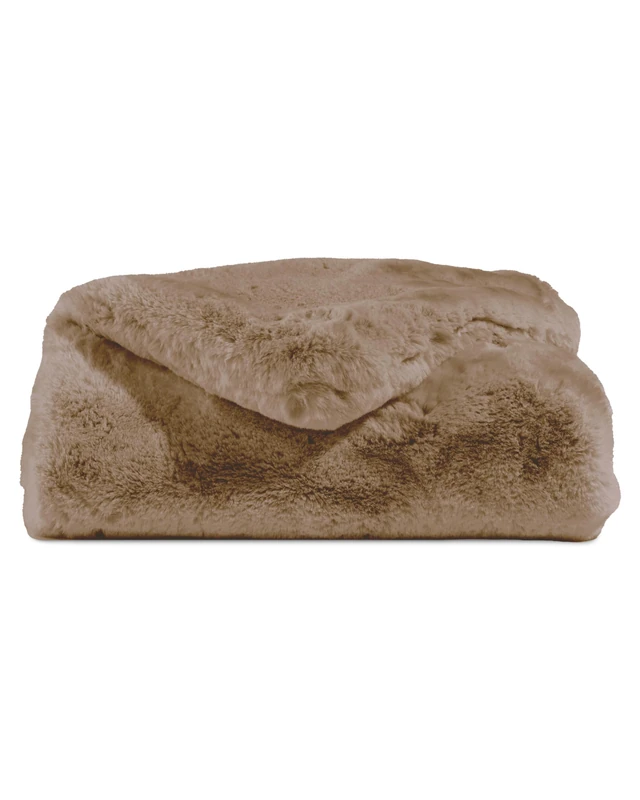 Cozy Earth Cuddle Blanket - Faux Fur Ultra-Soft Luxury Throw Blanket - Thick & Cozy Oversized Design for Lounging or Sharing - Machine Washable - Throw 60" x 50" Walnut