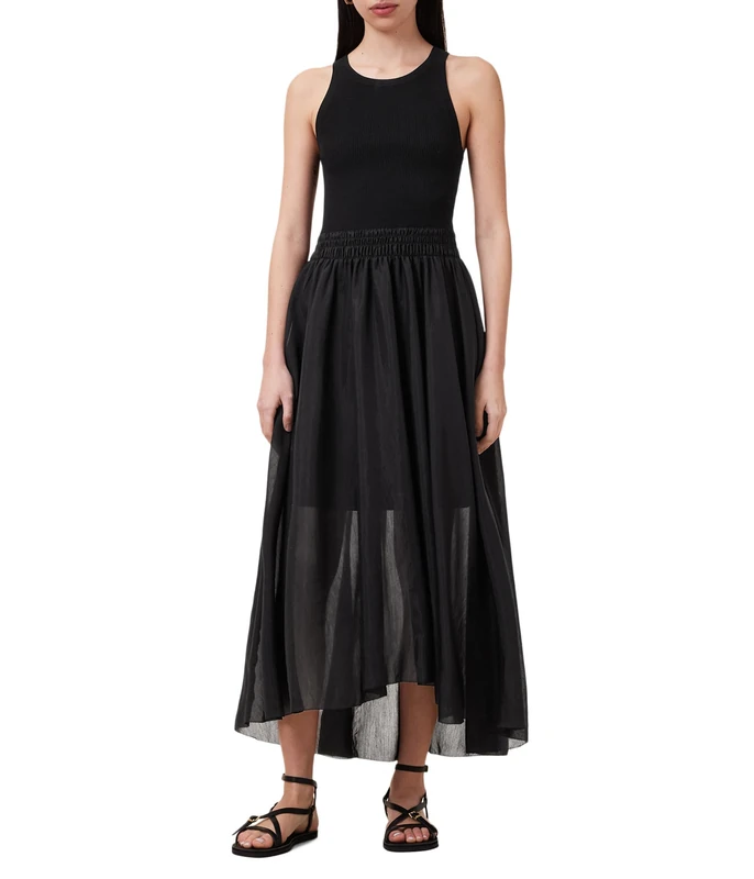 All Saints Women's Zenia Dress Dress, Black, XS