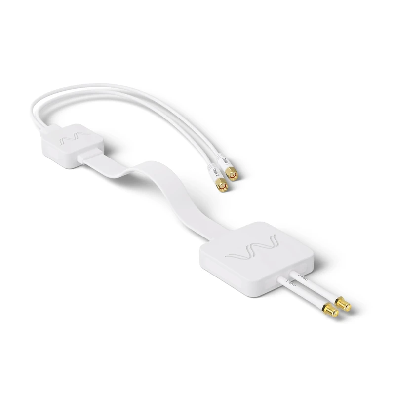 Waveform [v2] Window Entry Cable: Low-Loss, Ultra Flat-Ribbon 2-in-1 Passthrough Cable | SMA Male to SMA Female | For Windows and Doors - Image 1