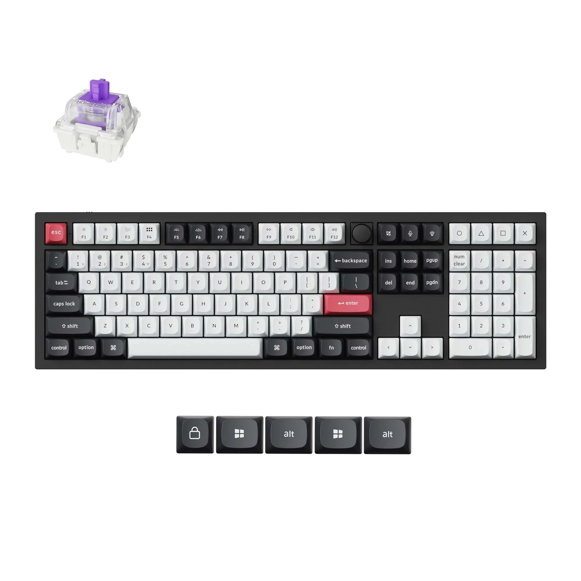 Keychron Q6 HE Wireless Custom Mechanical 100% Full Keyboard, 2.4 GHz/Bluetooth/Wired QMK Rapid Trigger Hot-Swappable Gateron Double-Rail Magnetic Switches for Mac Windows US Layout - Black