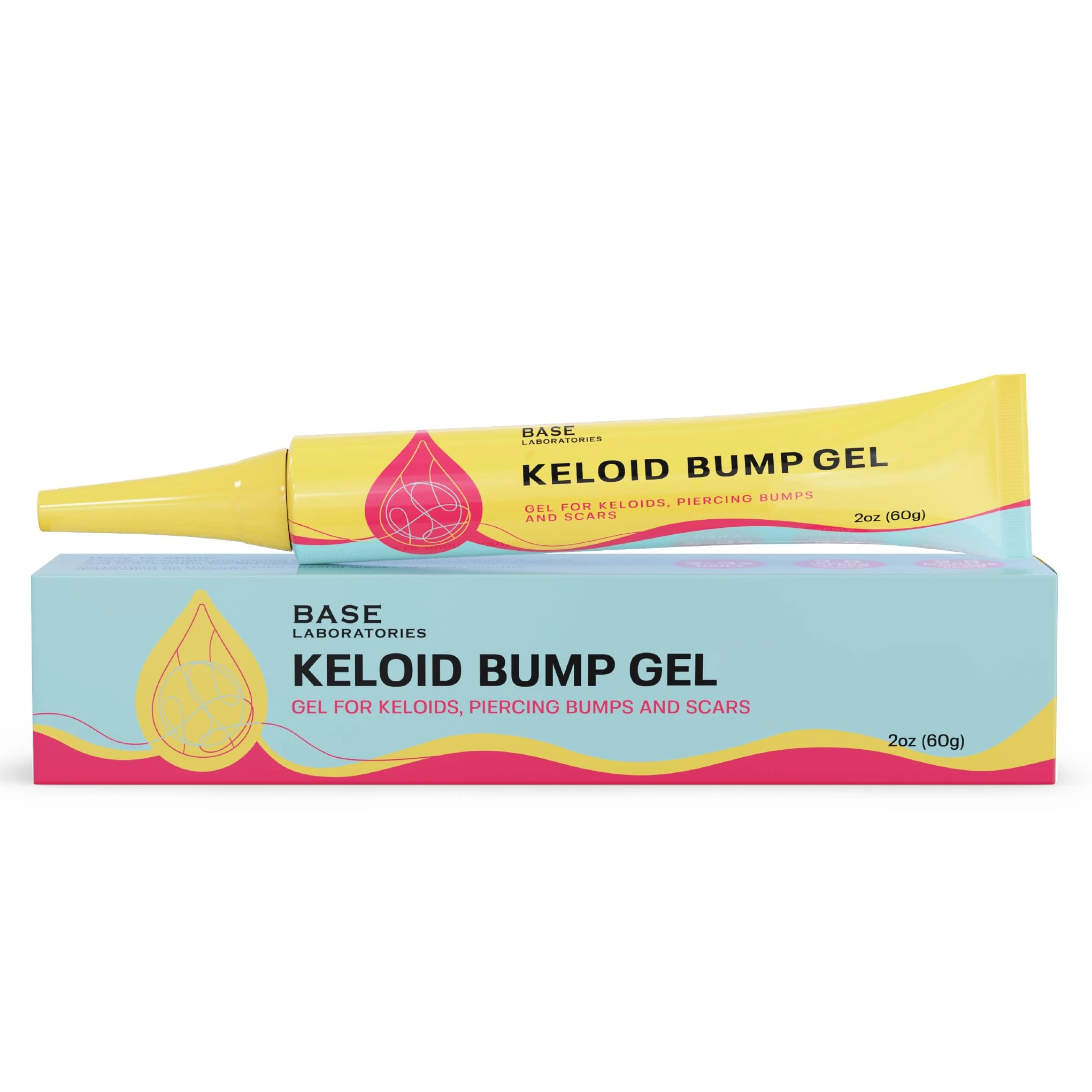 "BASE LABORATORIES Keloid Bump Gel - Natural Piercing Bump & Keloid Scar Gel - For all Piercing Scars, Keloids & Bumps - 15ml"