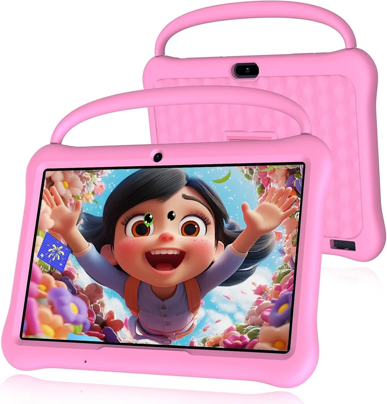 VASOUN Kids Tablet 10 inch, Android 13 Tablets for Kids with 4GB（2+2GB Expand RAM+64GB ROM,Tablet PC with Parental Control, Time Limits, Age Filters,6000mAh Battery,Dual Camera,WiFi, Bluetooth(Pink)