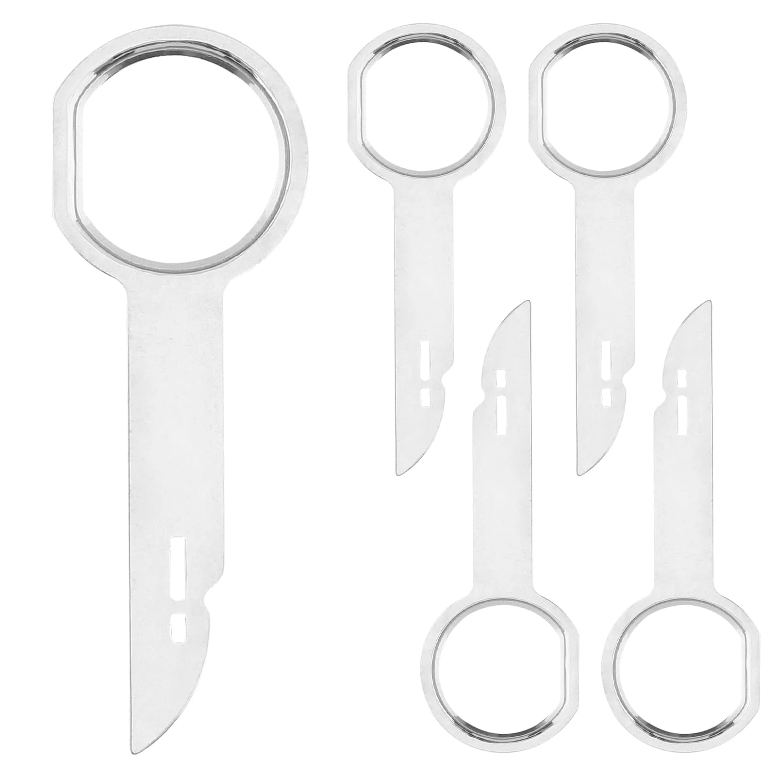 4 Piece Car Radio Removal Tool Kit, Din Release Keys with Easy Grip Handles, 6000cd 6-Disc Head Unit, Double Din Installation/Extraction Tools