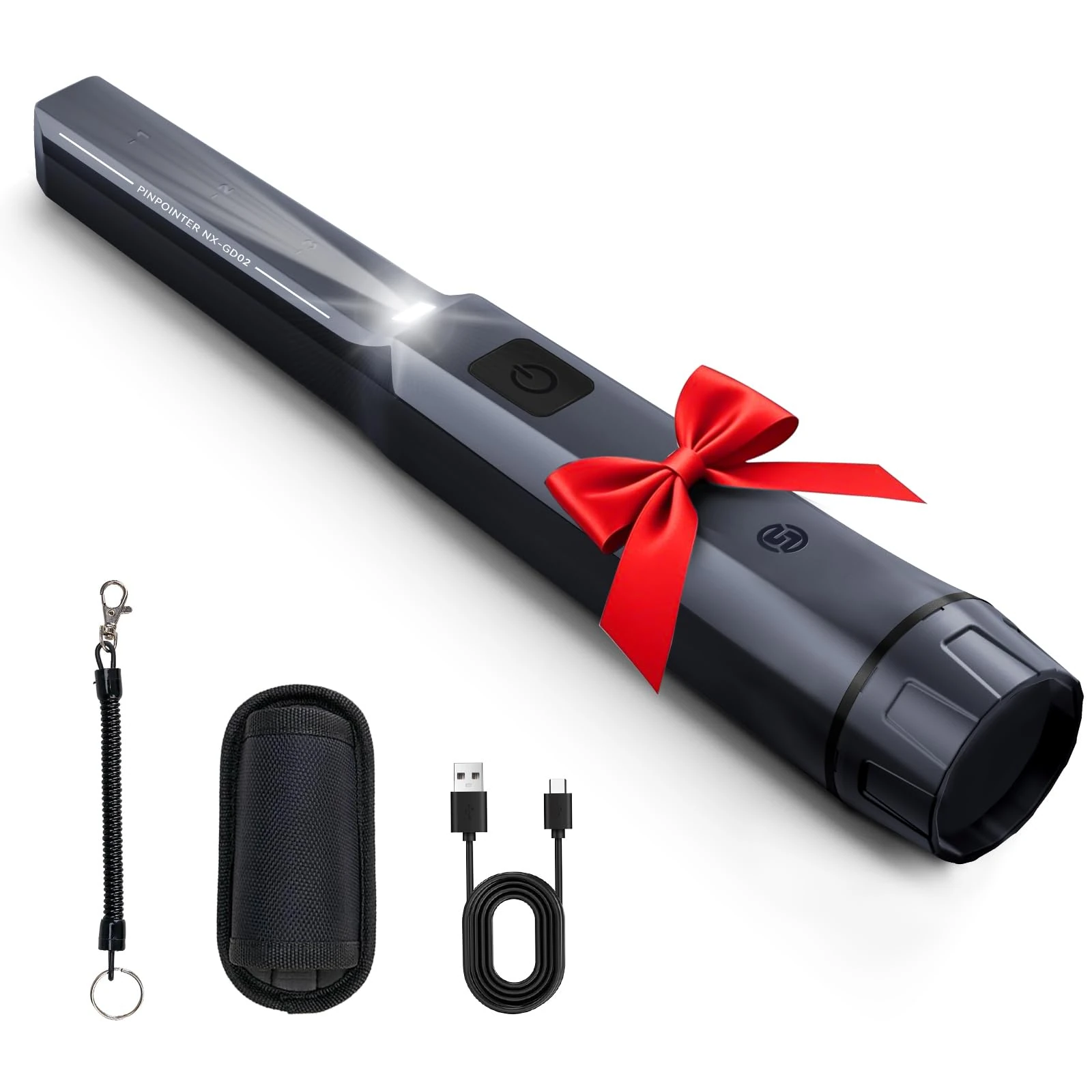 SUNPOW Pinpointer Metal Detector- Upgraded Chip & 50% Depth Improvement, Handheld Pin Pointer Wand with 800 mAh Lithium Battery, Fully IP68 Waterproof, 3 Modes for Gold, Relics, Coins