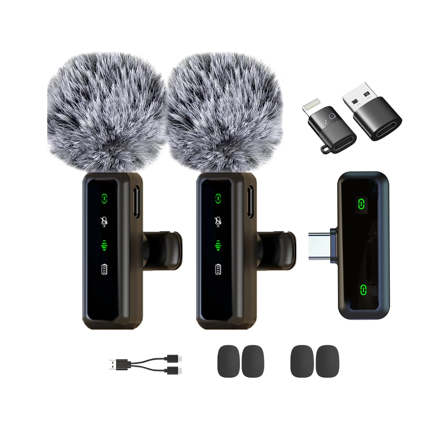 Wireless Lavalier Microphone for iPhone, Android, iPad, Lavalier Microphone for Video Recording -Noise Reduction Lapel Mic for Recording,Clip on Mic Pro for Video Recording,Tiktok,Vlog,Youtube