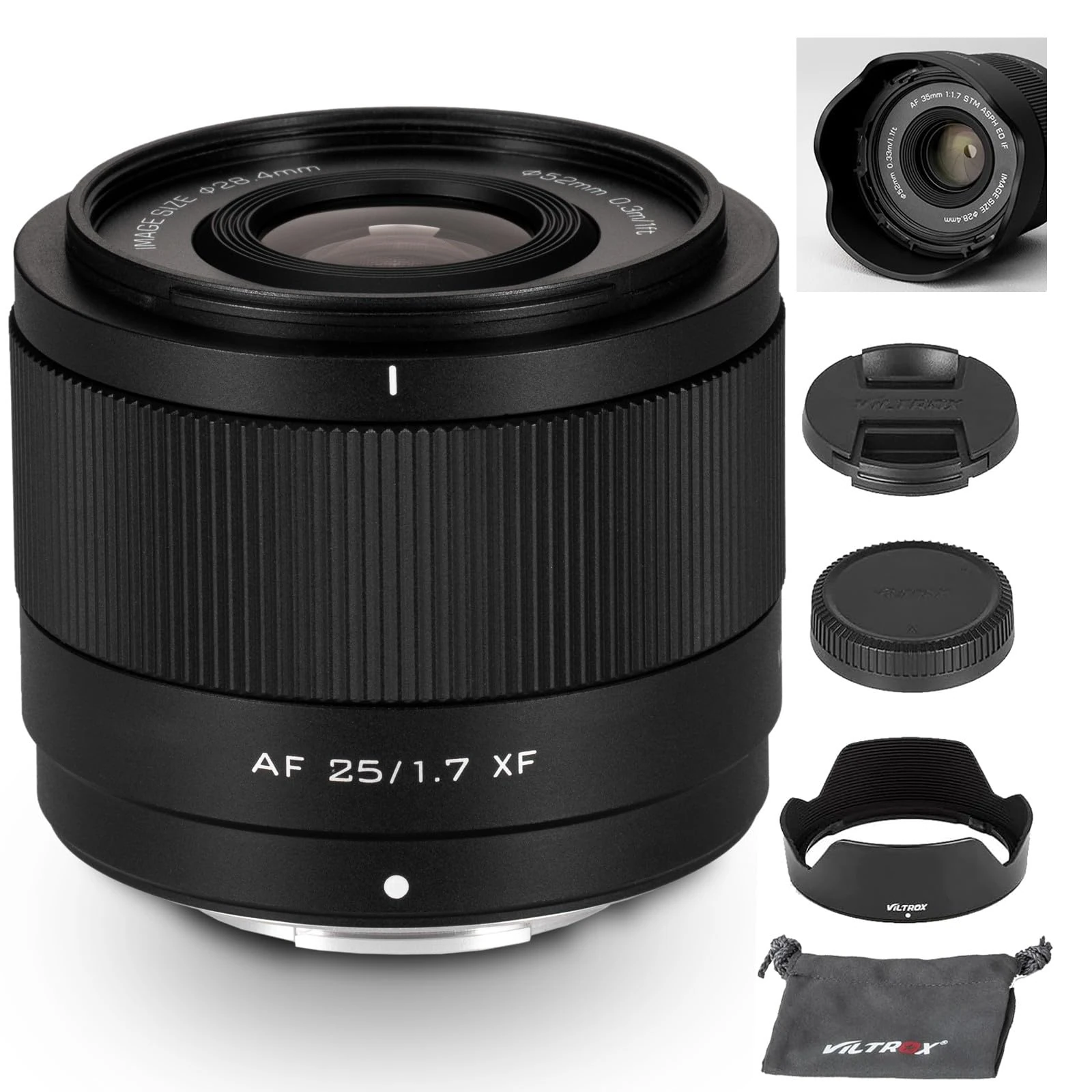 VILTROX 25mm F1.7 XF APS-C for Fuji X, Large Aperture STM Auto Focus Lens for Fujifilm Fuji X-Mount Cameras X-E4 X-H1 X-Pro3 X-S10 X-T4 X-T10 X-T20 X-T30 XT30II X-T200 X-H2 X-H2S X-T5 X-S20 X-T50 X-M5