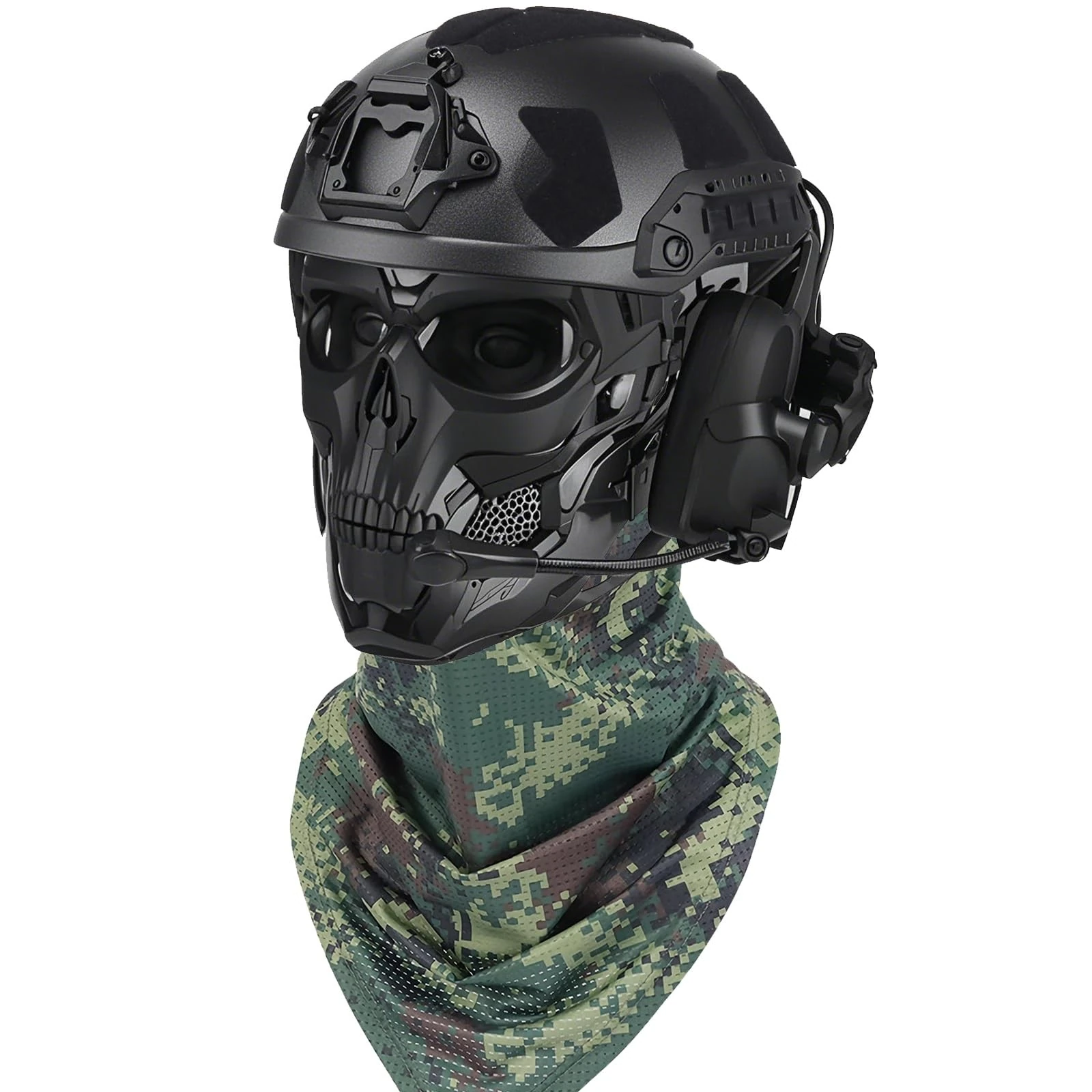 ZFFOZZ Quagmireguard Tactical Kit, With Helmets Headphones and Masks, For Paintball Cosplay and Various Tactical Activities, Immersive Experience in an Exciting Tactical World!(Black)