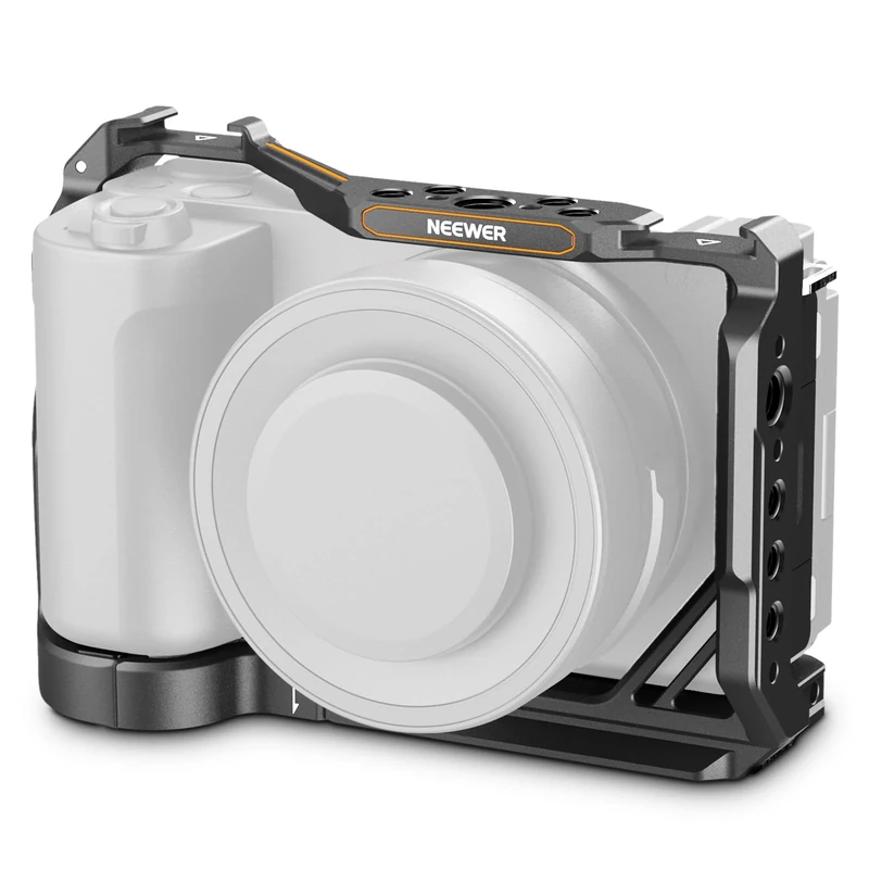 Neewer Cage for ZV-E10 II, Full Access Aluminum Alloy Camera Cage Video Rig with Arca Type Quick Release Plate, Cold Shoe, 1/4" & 3/8" Threads Compatible with Sony ZV-E10 II DJI RS4 RS3, CA135