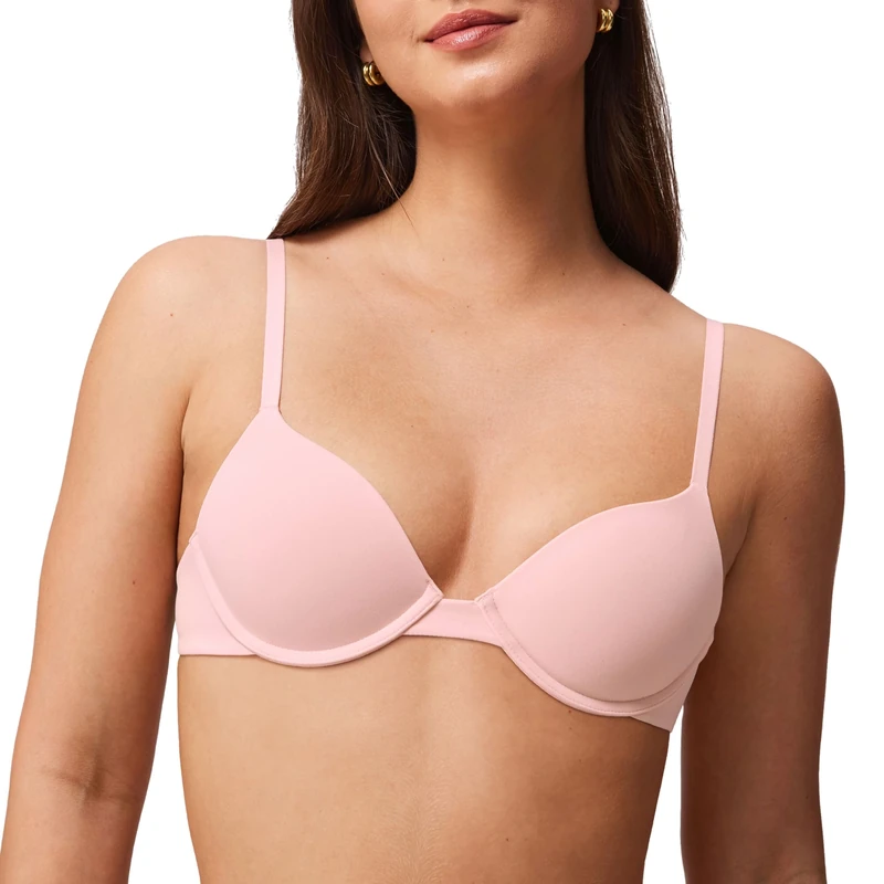 Halobliss Lift Up Underwire Bras for Women Small Breasted Padded T-Shirt Bras with Support 32AA-38A, Blush Pink, 36B