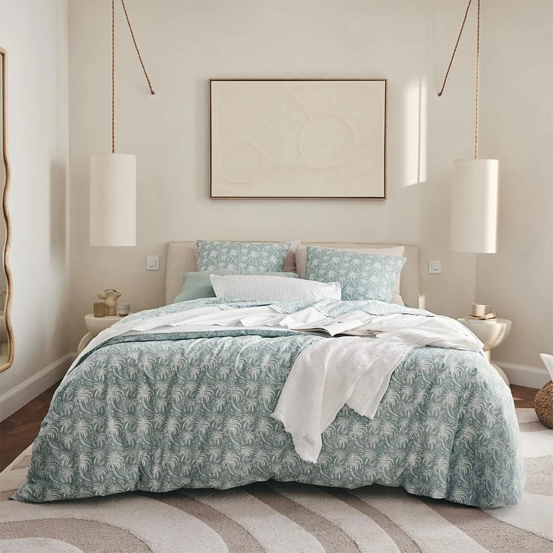 ESSIX Cotton Percale Duvet Cover, 140 x 200 cm, Palma - Image 1
