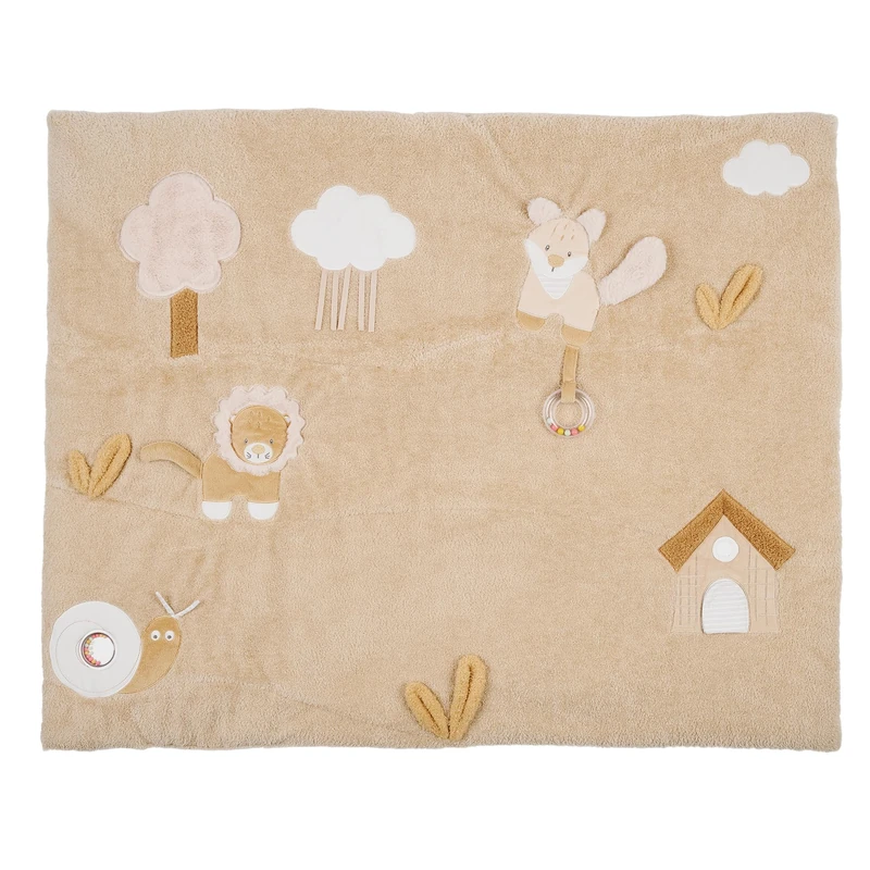 Nattou Rectangular Lion Playmat - Ernest Light Brown 100 cm