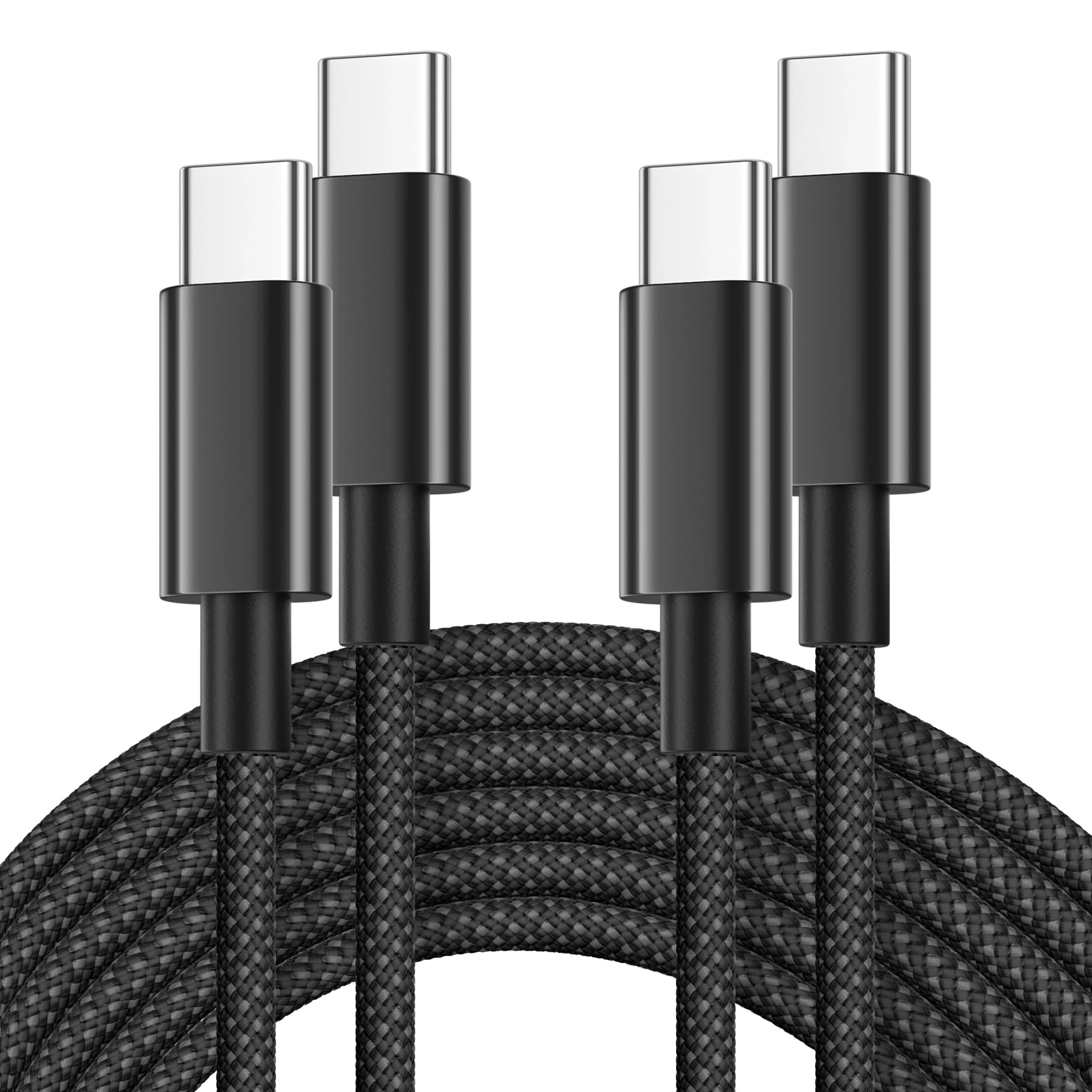 100W USB C Charger 3M 2Pack, Fast Charge Type C Cable Long Braided Lead Wire Cord for iPhone 16 15 Pro Max/Plus, iPad, MacBook, Samsung Galaxy S25/S24