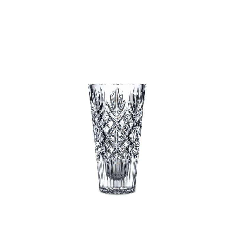Royal Doulton Highgate Crystal Glass Flower Vase, Diamond Pattern, 25 cm Tall