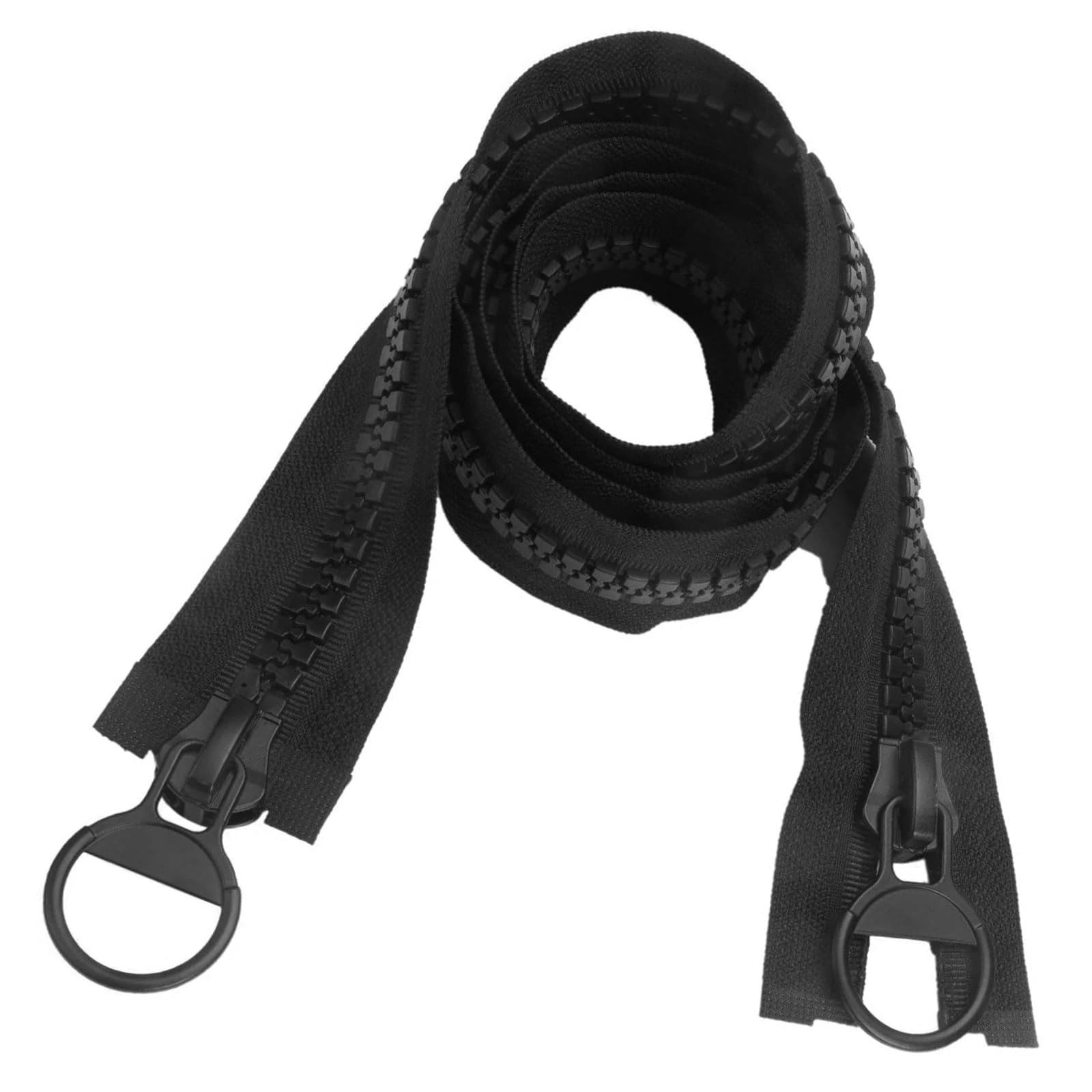 KOOLEVER Separating Jacket Zippers Plastic 2-Way Zip 75 cm, Large Plastic Zipper Black Teeth Heavy Duty Zippers for Coat Down Jacket Jackets Sewing Tailor Crafts Bags Tents
