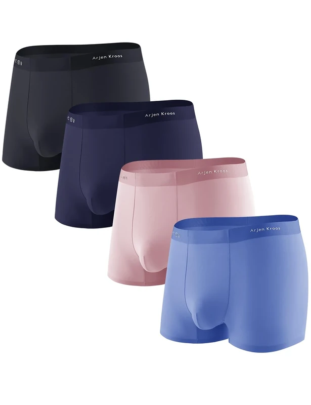 Casey Kevin Ice Silk Boxer Briefs 4-Pack - Soft Breathable Trunk L