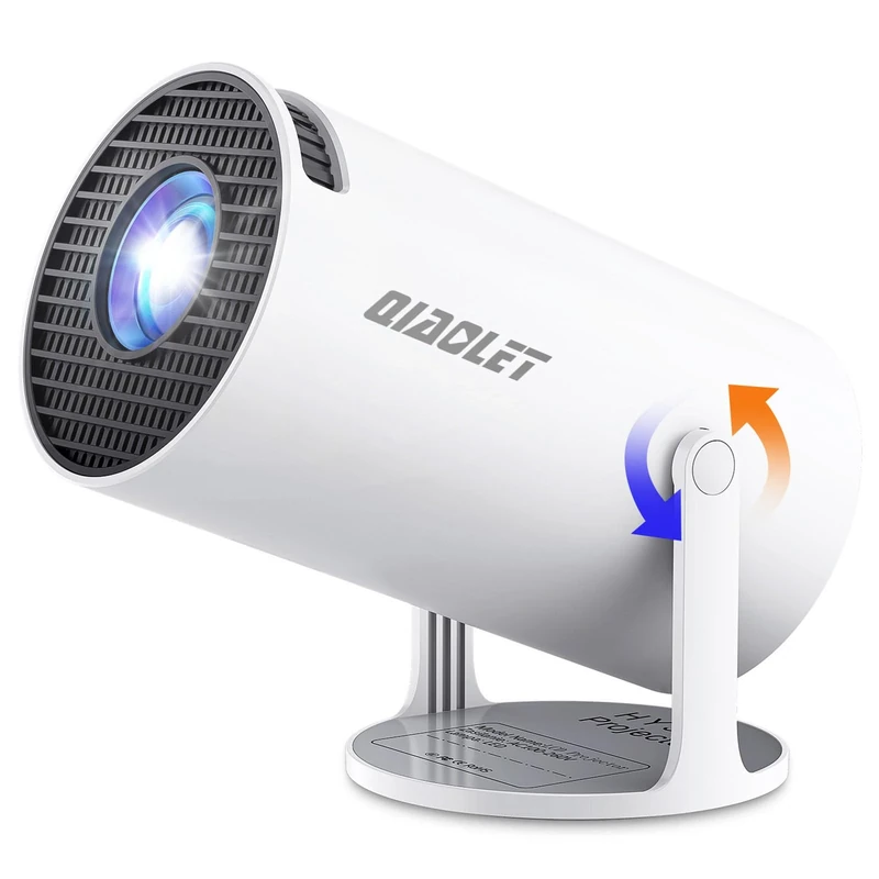 2025 Mini Projector 4K 1080P Support, Android 13.0 Portable Projector with WiFi6 Bluetooth 5.2, 12000L 180° Rotatable Auto Keystone 130'' Screen Movie Projector Compatible with TV Stick,HDMI,USB