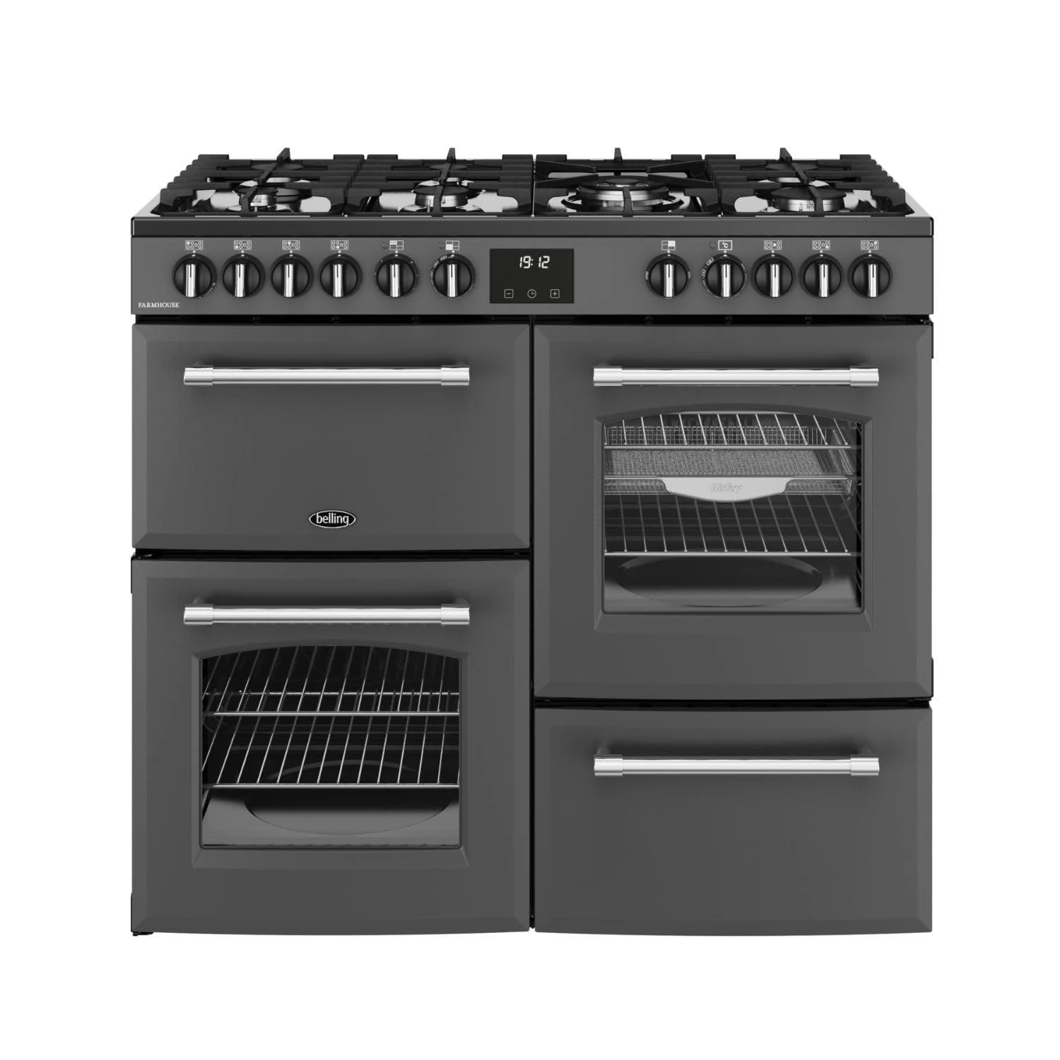 Belling Farmhouse 100cm Dual Fuel Range Cooker - Anthracite