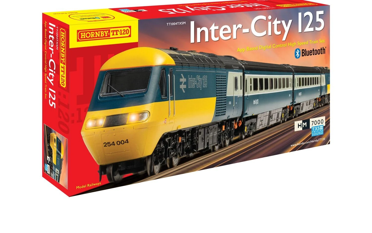 Hornby TT:120 TT1004TXSM Train Set - Inter-City 125 High Speed Digital TT Gauge Model Railways Set, Sound Fitted Starter Electric Model Train Kits With App Control, Steam Engine Building Kits