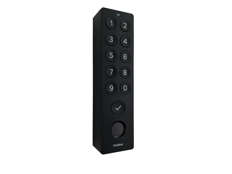 tedee Keypad PRO Biometric Keypad for Smart Door Lock | Open and Close via Fingerprint Sensor or PIN Code | Black