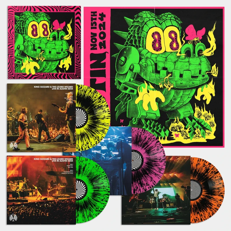 King Gizzard - Live in Austin '24 (4LP Neon Splatter Vinyl Box Set) [VINYL]
