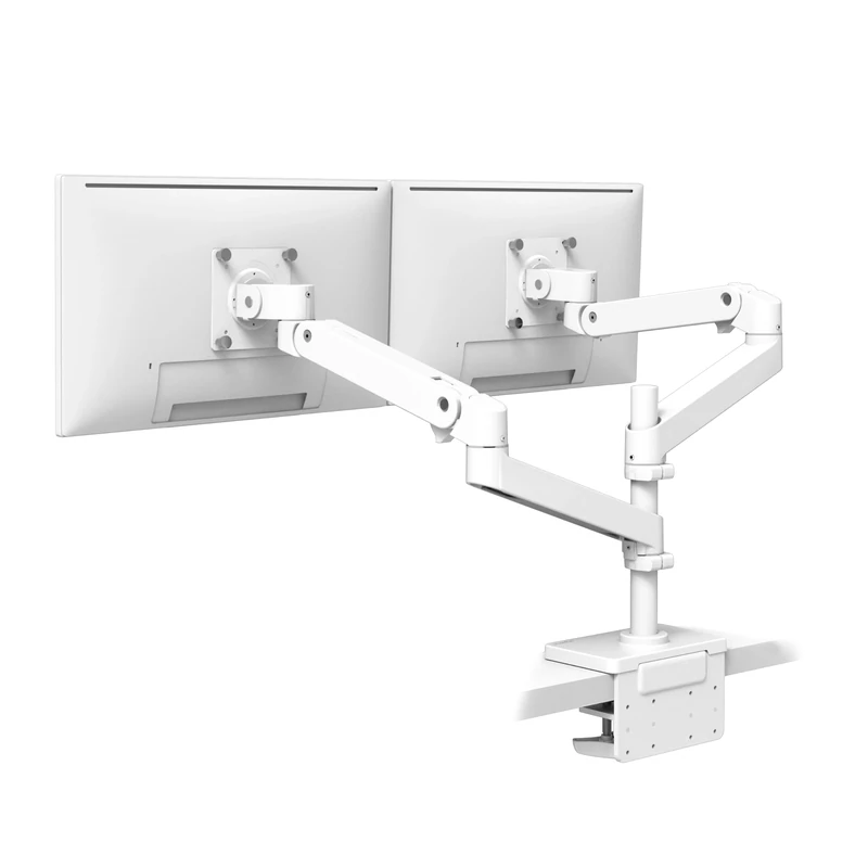 Ergotron – LX Pro Premium Vertical Stacking Dual Monitor Arm, VESA Desk Mount – for 2 Monitors Up to 27 Inches, 4 to 22 lbs Each – White
