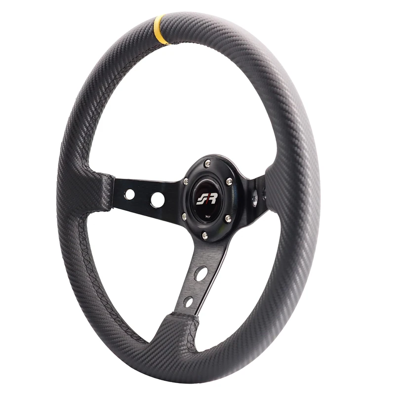 Simoni Racing Stage Universal Sports Steering Wheel Carbon Look Leather