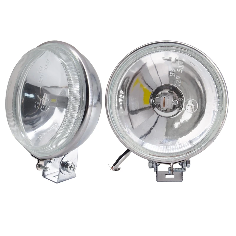 Simoni Racing SR/DL6 Depth Light, 2 Additional Universal Headlights, Depth LED Headlights, 12V, Round, Universal, Super White Light, H3 Bulb